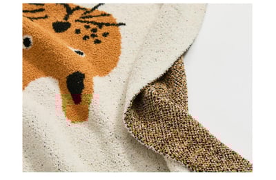 北歐風半邊絨花豹舒適毛毯被4