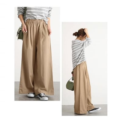 日單垂感溫柔風直筒鬆緊長褲   現貨免運3