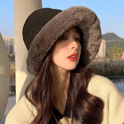 毛絨卷邊超保暖漁夫帽2