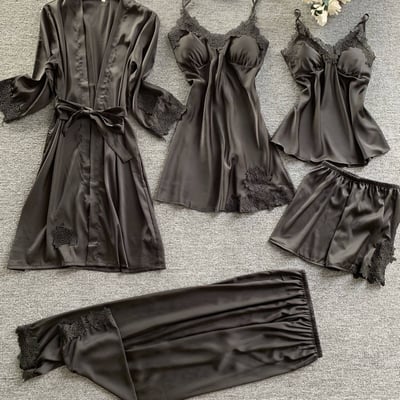 極致舒適冰絲居家睡衣套5件組5