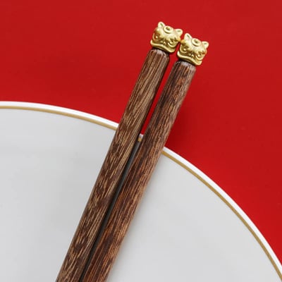 金甲招財雞翅木福氣筷組  現貨7