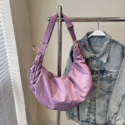 通勤休閒百搭 韓系風尼龍布流浪包 單肩斜挎包2