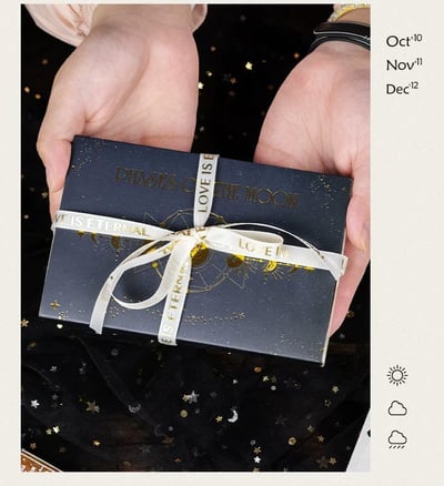 月相星輝木質印章套盒 30枚萬年曆 × 月亮手帳印章5