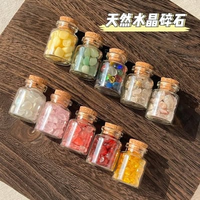 天然水晶許願瓶套裝 10入能量瓶 精緻擺件1