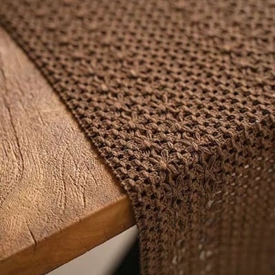 美拉德風編織桌旗棉麻質感流蘇桌布4