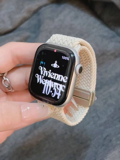 土星閃鑽單圈編織彈力蘋果手錶錶帶5