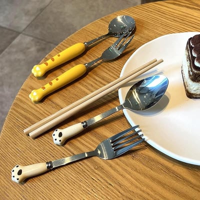 超萌鵝跟貓貓便攜餐具套裝3