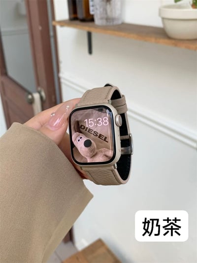 日常配戴 荔枝紋羊皮Apple watch 錶帶7