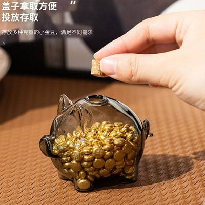 招財小豬玻璃罐 金豆豆儲物瓶 家居療癒擺件3