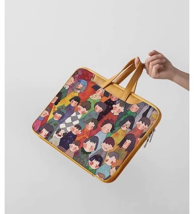 摩登城市 人物插畫風多功能旅行電腦包7