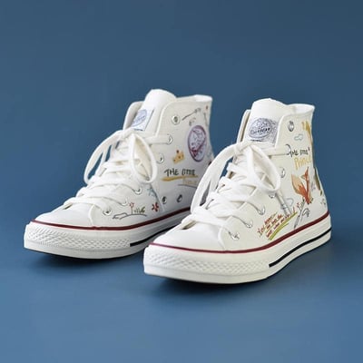 小王子系列手繪情侶帆布鞋  43現貨免運4