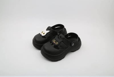 黑白貓貓洞洞鞋防滑厚底涼拖鞋6