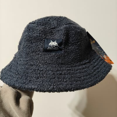 Boardmans × Space Invaders 聯名款 黑色羊羔絨漁夫帽 現貨4