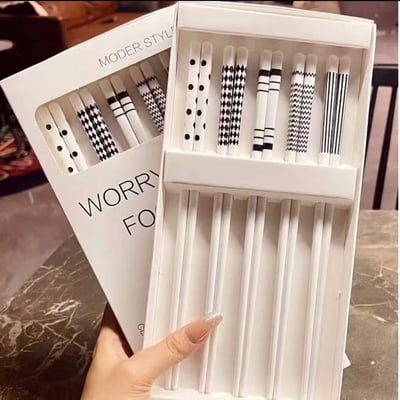 赫本風高顏值陶瓷筷子組1