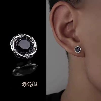 男款高級感純銀氣質耳環組4