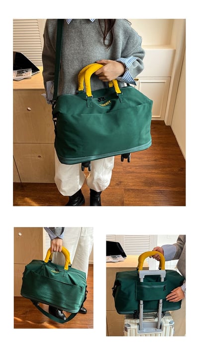 多功能可拆輪擴容旅行包 大容量雙層拉鍊設計 可上行李箱 健身/出差/旅行萬用包8