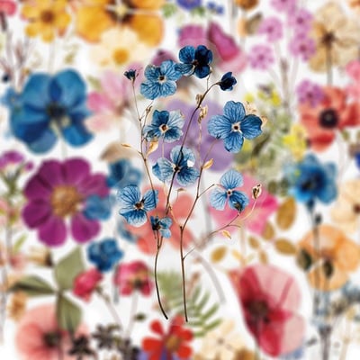 ins風小清新花卉 PET貼紙100入乾花素材貼紙5