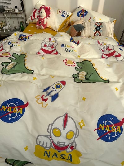 春季奧特曼恐龍 布床包被套組合  4件雙人件套2