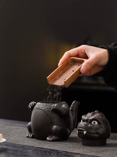 風鳴哥吉拉創意泡茶紫砂壺11