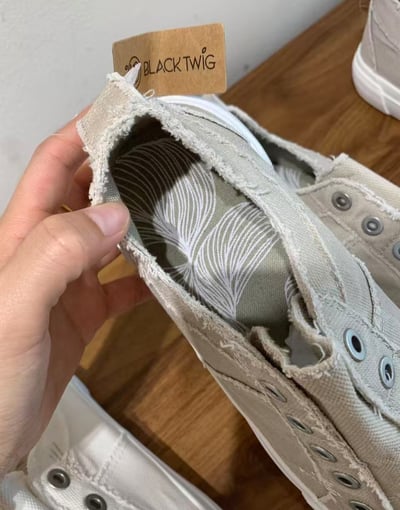 出口訂單做舊破邊帆布懶人鞋4