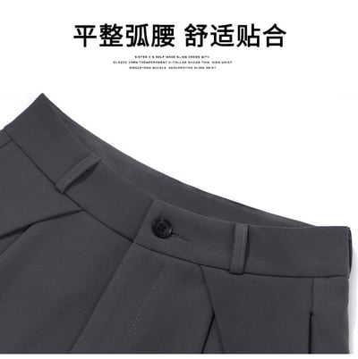 高腰打折顯瘦西裝短褲9