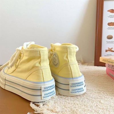 百搭多巴胺高筒帆布鞋12