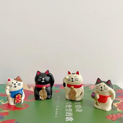 日式招財錦鯉貓 治癒系可愛日式小擺件桌面裝飾品2