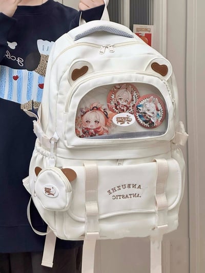 日系甜妹痛包雙肩包 可愛透明展示窗＋萌系耳朵造型5