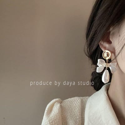 法式小香風氣質珍珠流蘇耳環四件組4