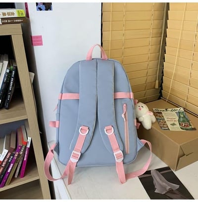 拼色系列 防潑水中小學生書包加補習袋12