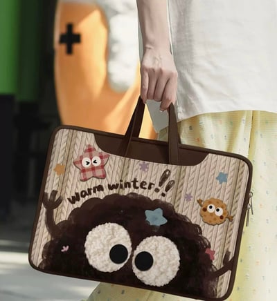 灰塵精靈 小煤球插畫風多功能旅行電腦包7