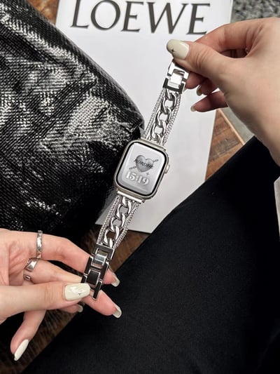 編織鏈條設計感金屬Apple watch錶帶2