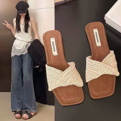 2026春夏新款法式編織一字拖鞋5