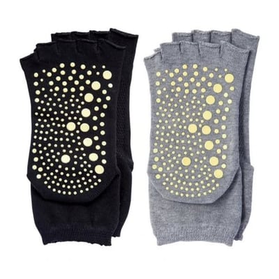 日本 防滑透氣五指瑜珈襪（2色組）4