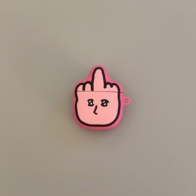 粉紅中指人 搞怪可愛AirPods耳機保護套3