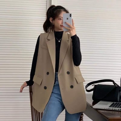 新款有大尺碼復古西裝版背心2