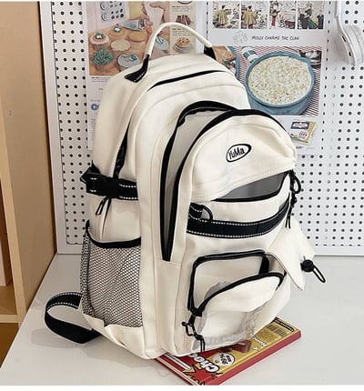 新款大容量雙肩包 初高中＆小學高年級適用 附可愛玩偶掛飾四色可選10