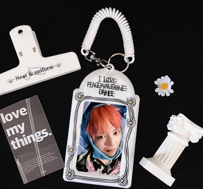 INS雛菊PVC卡套 黑+白收納展示掛件3