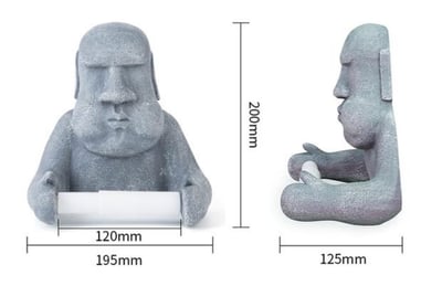 創意復活島摩艾石像免打孔紙巾架5