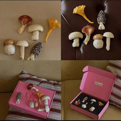 INS風餐桌小物 法式復古小蘑菇筷子架｜彩色手工彩繪樹脂餐桌擺件2