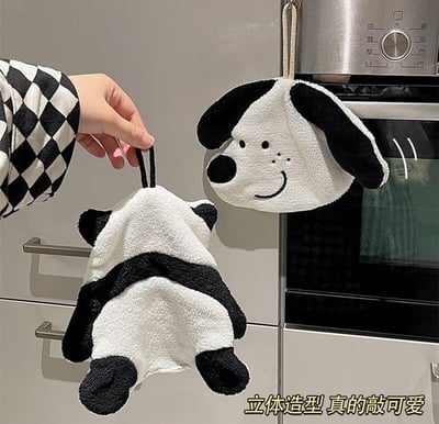 熊貓貓擦手巾 掛式可愛吸水毛巾3條組3