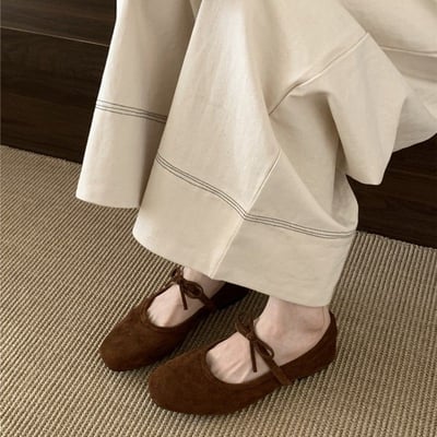 秋冬法式瑪麗珍   美拉德氣質平底鞋復古方圓頭9