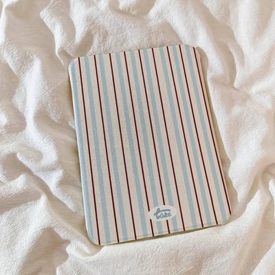 韓系藍棕條紋iPad保護套 Air/Pro系列平板殼2