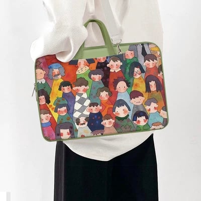 摩登城市 人物插畫風多功能旅行電腦包2