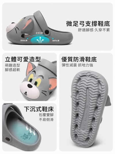 湯姆貓＆傑利鼠立體拖鞋 卡通造型包頭拖鞋6