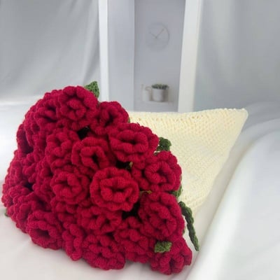 不會凋謝的手作玫瑰花束毛毯5