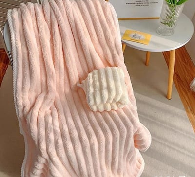 該換浴巾了～糖果條紋加厚珊瑚絨浴巾2