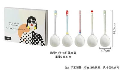 少女心馬卡龍撞色設計陶瓷筷子與湯匙7
