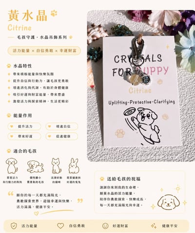 寵物溫暖療癒 毛孩守護水晶系列吊飾8