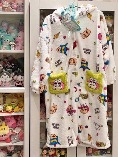 很推薦高質感 冬季小新造型保暖睡袍家居服5